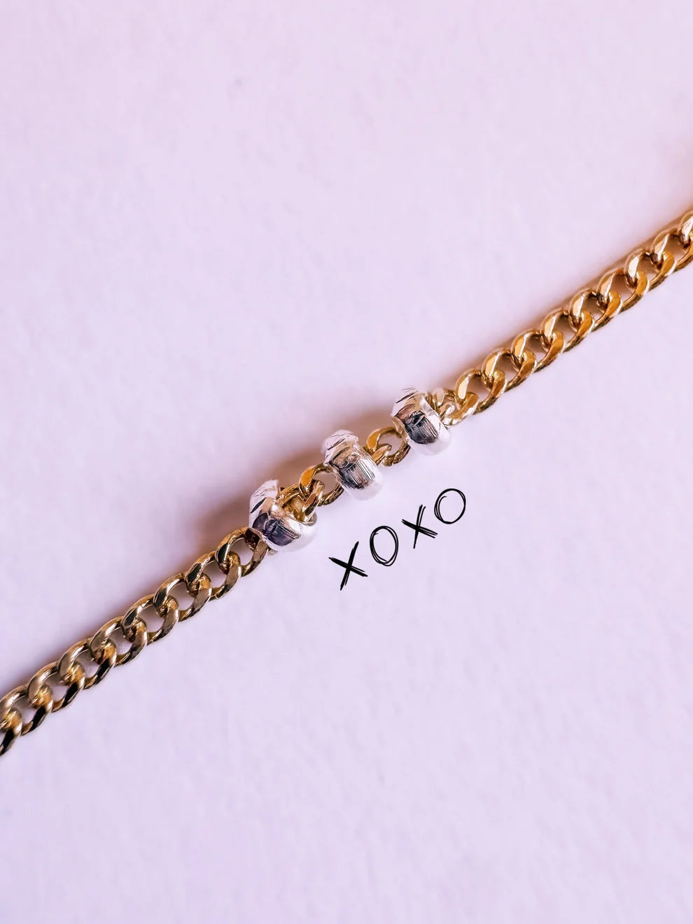 (PRE-ORDER)14K GOLD & .925 STERLING SILVER MIXED METAL TRI-BEADS