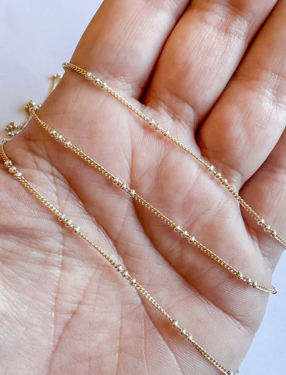 (PRE-ORDER)14K GOLD & .925 STERLING SILVER MIXED METAL TRI-BEADS